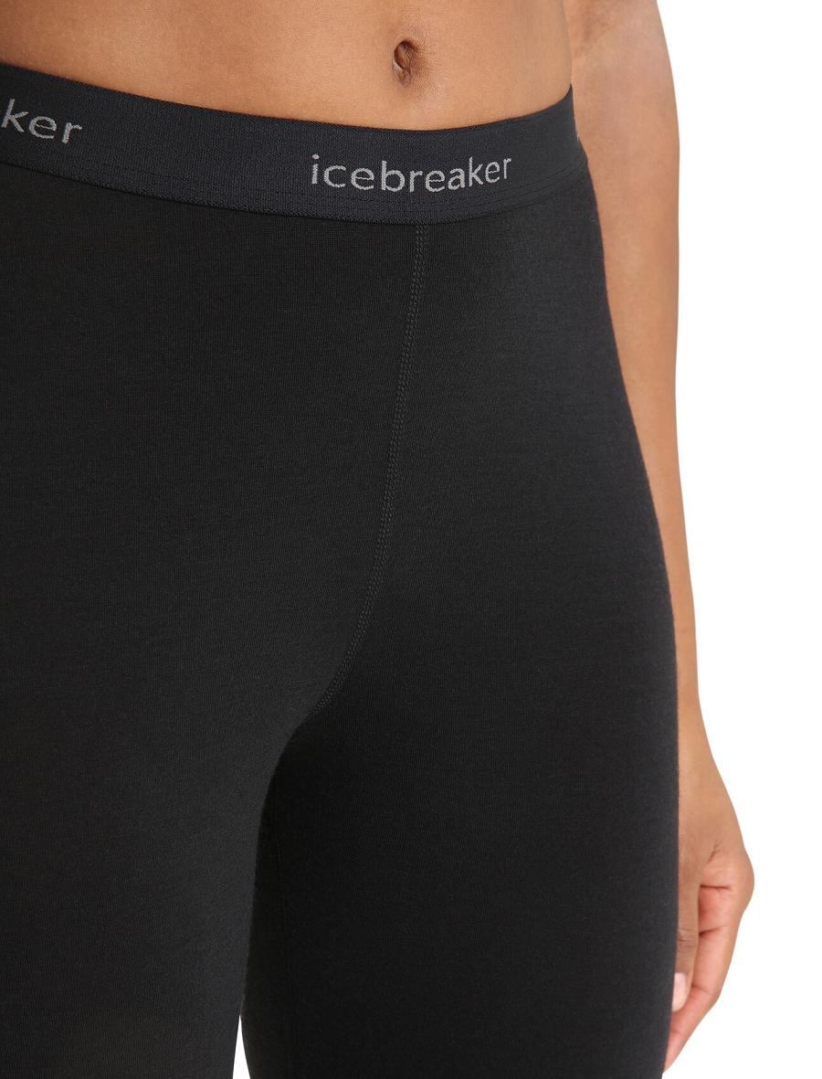 Icebreaker BodyfitZone™ Merino 150 Zone Thermal Leggings Naisten Base Layers Mustat | FI 1888DFMN